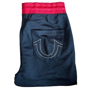 TRUE RELIGION BLACK & RED JOGGER SHORTS